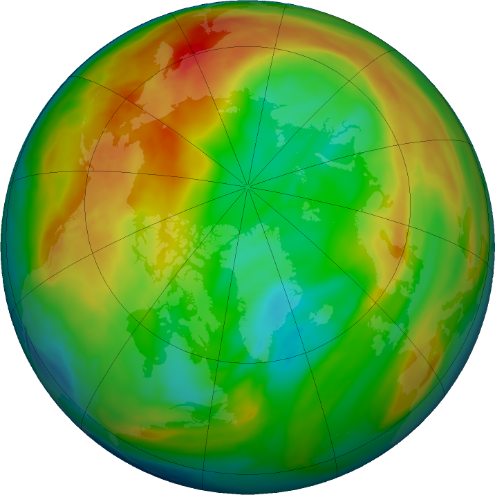 Arctic ozone map for 21 January 2020